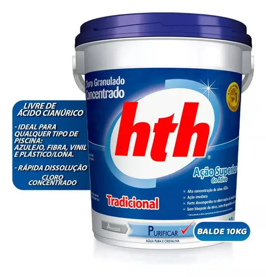 HTH PURIFICAR CLORO CONCENTRADO HIPOCLORITO PARA PISCINA 10 kg