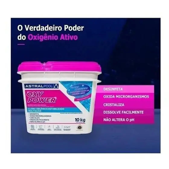 CLORO OXYPOWER MULTIACAO 5 em 1 - ASTRALPOOL 10KG - Astral pool