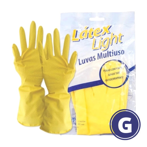 LUVA LATEX LIGHT TAM MED AMARELO - KALIPSO